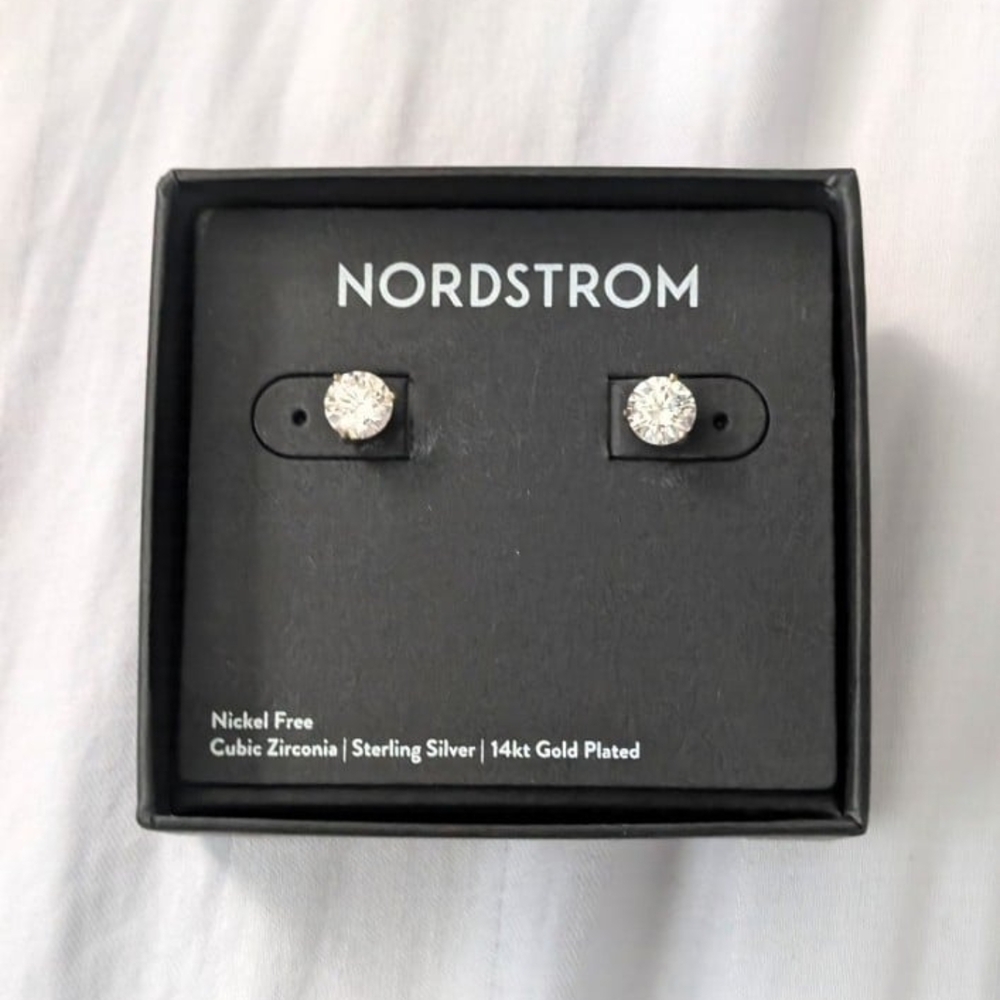 Nordstrom Gold Plated Cubic Zirconia Stud Earrings